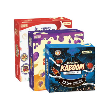 Pack of 3 Kits (Fun, Slime & Kaboom) | 250+ Science Experiments, DIY Games & Hands-On Activities | For Kids & Family Ages 4 to 60 | STEM Learning Toy Gift Set