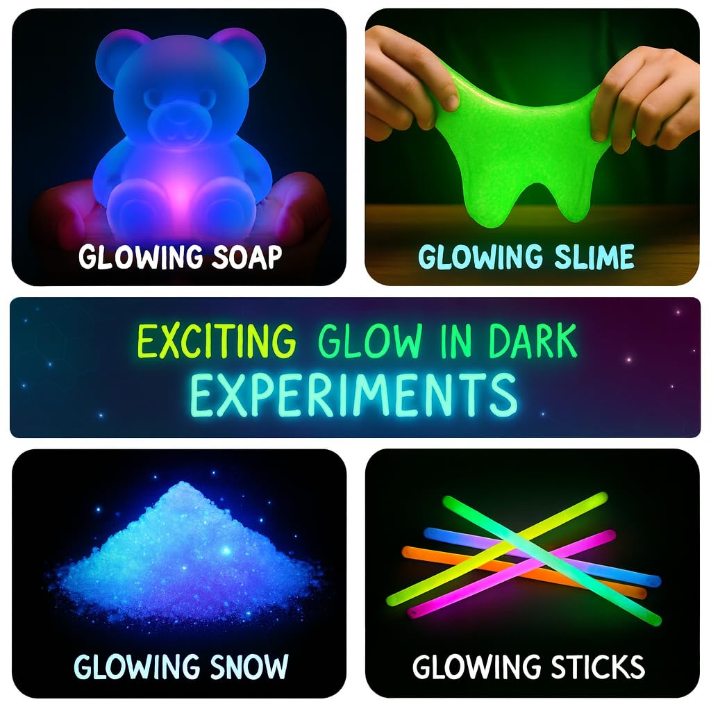 Science of Neon Glow In Dark Lab Kit | 10+ DIY Experiments & Fun Activities for Boys and Girls Ages 4–18 | STEM Education Toy for School Projects & Birthday, Return Gifts | from Crazy XYZ