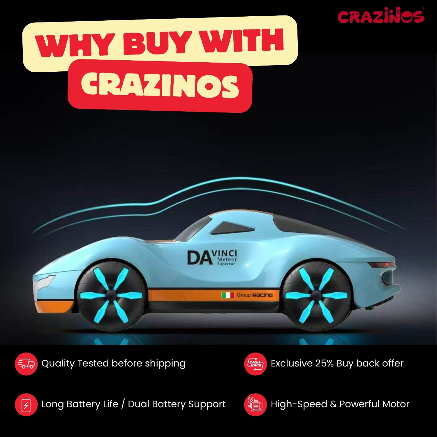 Concept Remote Control Stunt Car 1/16 Scale with Gesture Sensing, Spray 360, Degree Rotation and Drift Racing Features