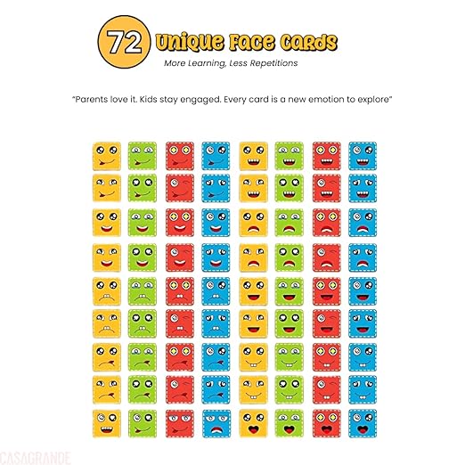 Wooden Face Cube Puzzle - Emoji Expression Matching Game for Kids, Develops Fine Motor Skills, Hand-Eye Coordination & Focus, Educational Toy for Ages 3+