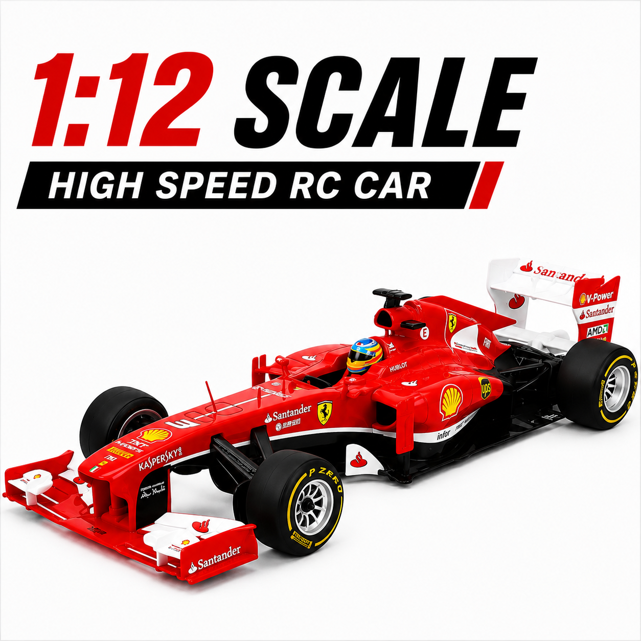 Formula 1 Remote Control Racing Car 1:12 Scale - Compatible with