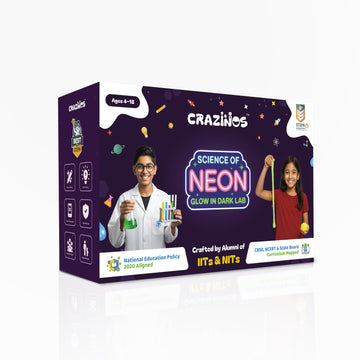 Science of Neon Glow In Dark Lab Kit | 10+ DIY Experiments & Fun Activities for Boys and Girls Ages 4–18 | STEM Education Toy for School Projects & Birthday, Return Gifts | from Crazy XYZ