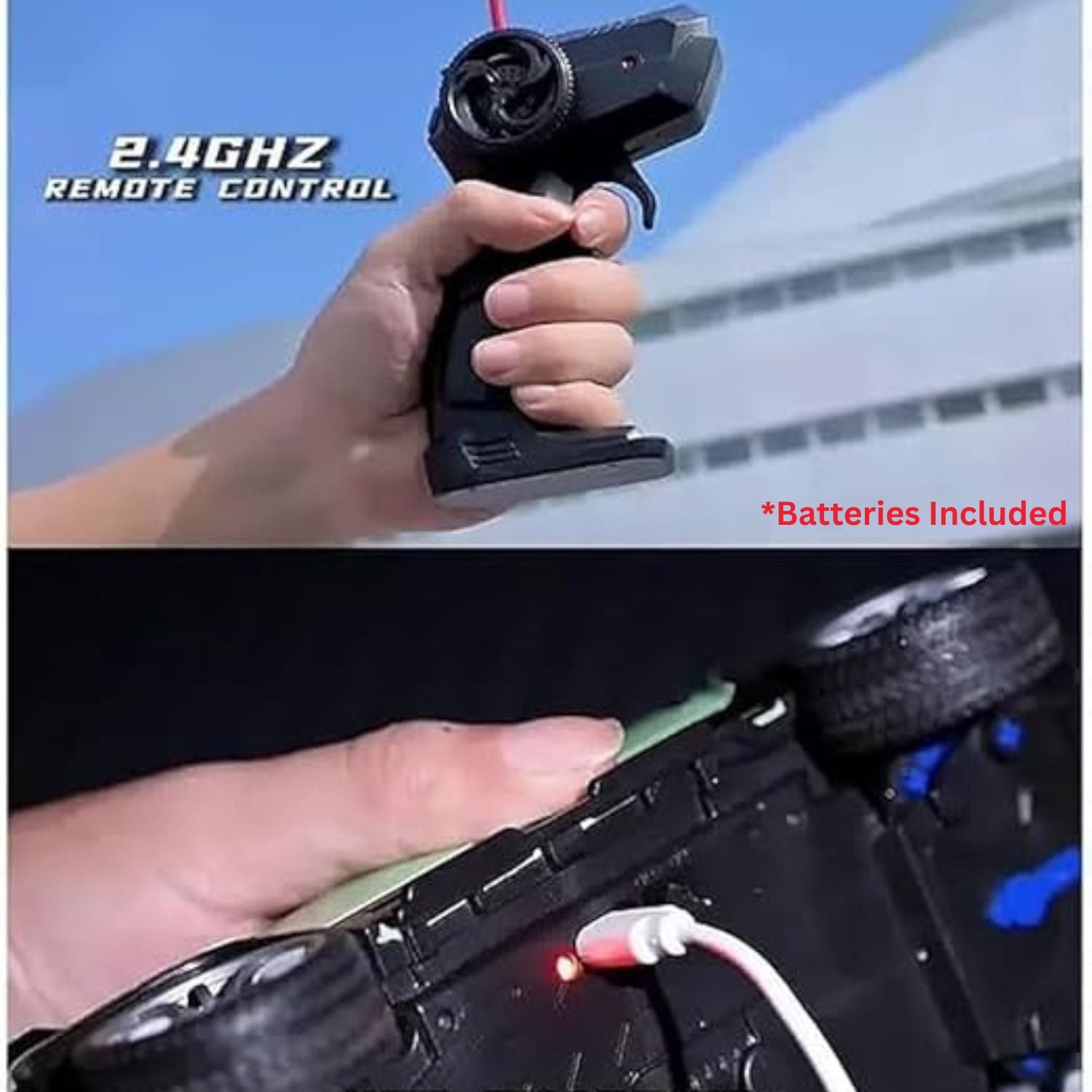 Sport Utility Vehicle Defender RC Car with LED Lights and Real Smoke Effect | 1:16 Scale Off-Road Remote Control Car for Kids  | Best Birthday Gift for Kids.