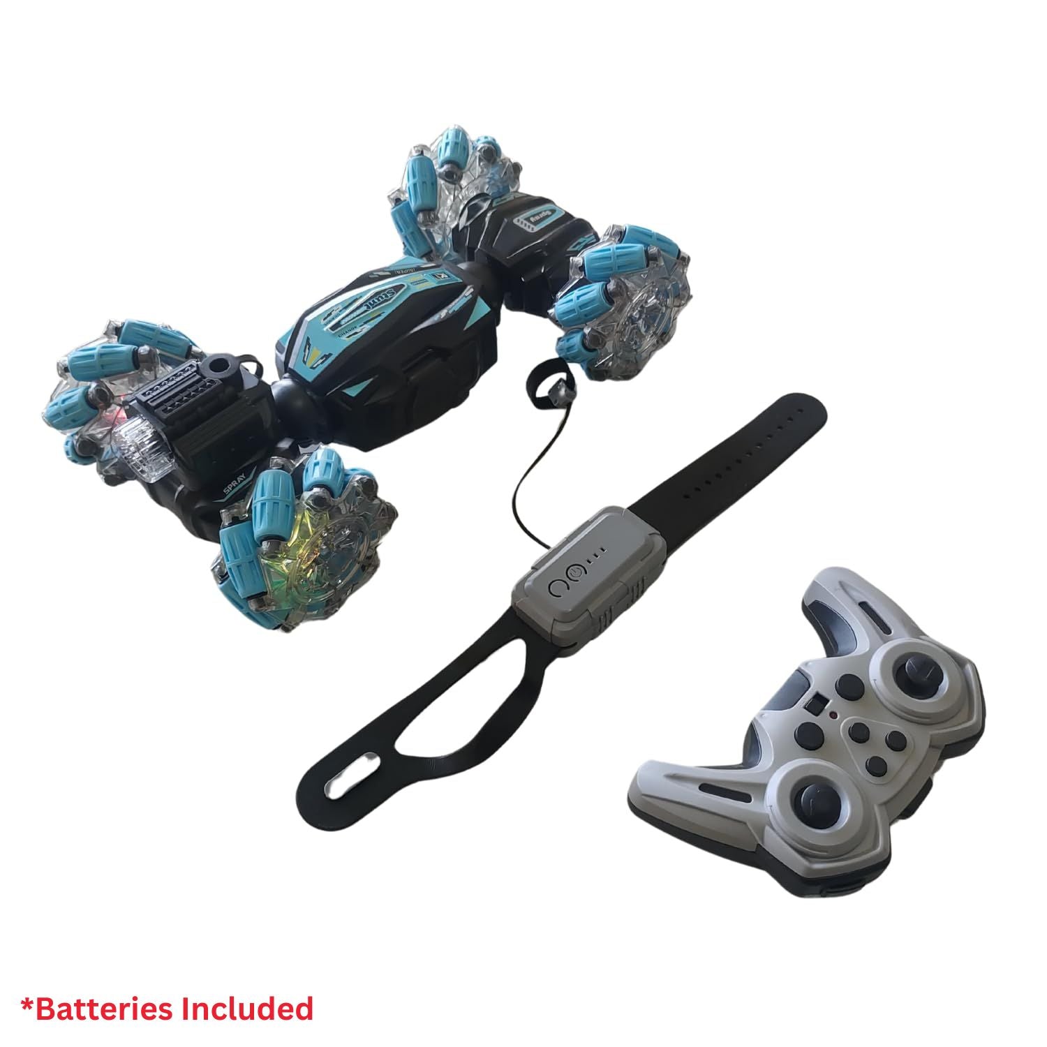 RC Stunt Car with Gesture Sensor, 2.4Ghz 4WD Double-Sided Off-Road Vehicle, 360 Degree Flips with Lights and Music for Kids Birthday Gift