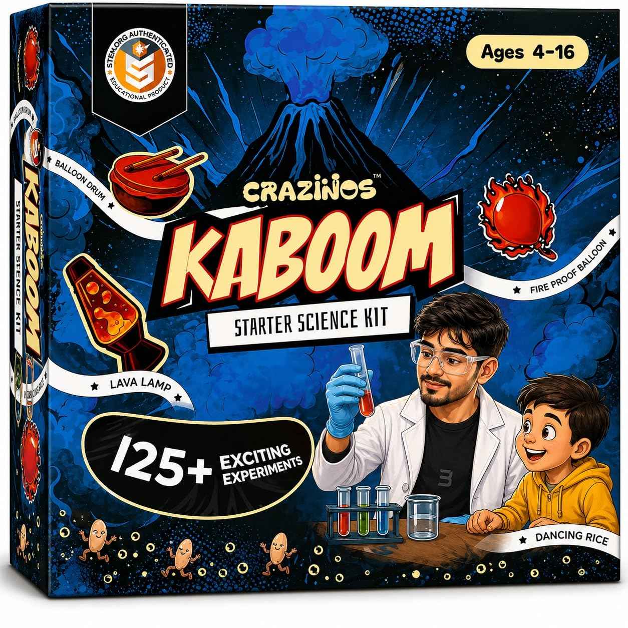 Kaboom Kit for Kids | 125+ Experiments | for Boys and Girls Ages 4