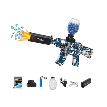 Crazinos Electric Gel Ball Blaster Toy Gun with Smoke and Light Effects | Rechargeable Automatic Water Gel Beads Shooting Toy for Outdoor Play (Kids 5+) | Best for Birthday Gift