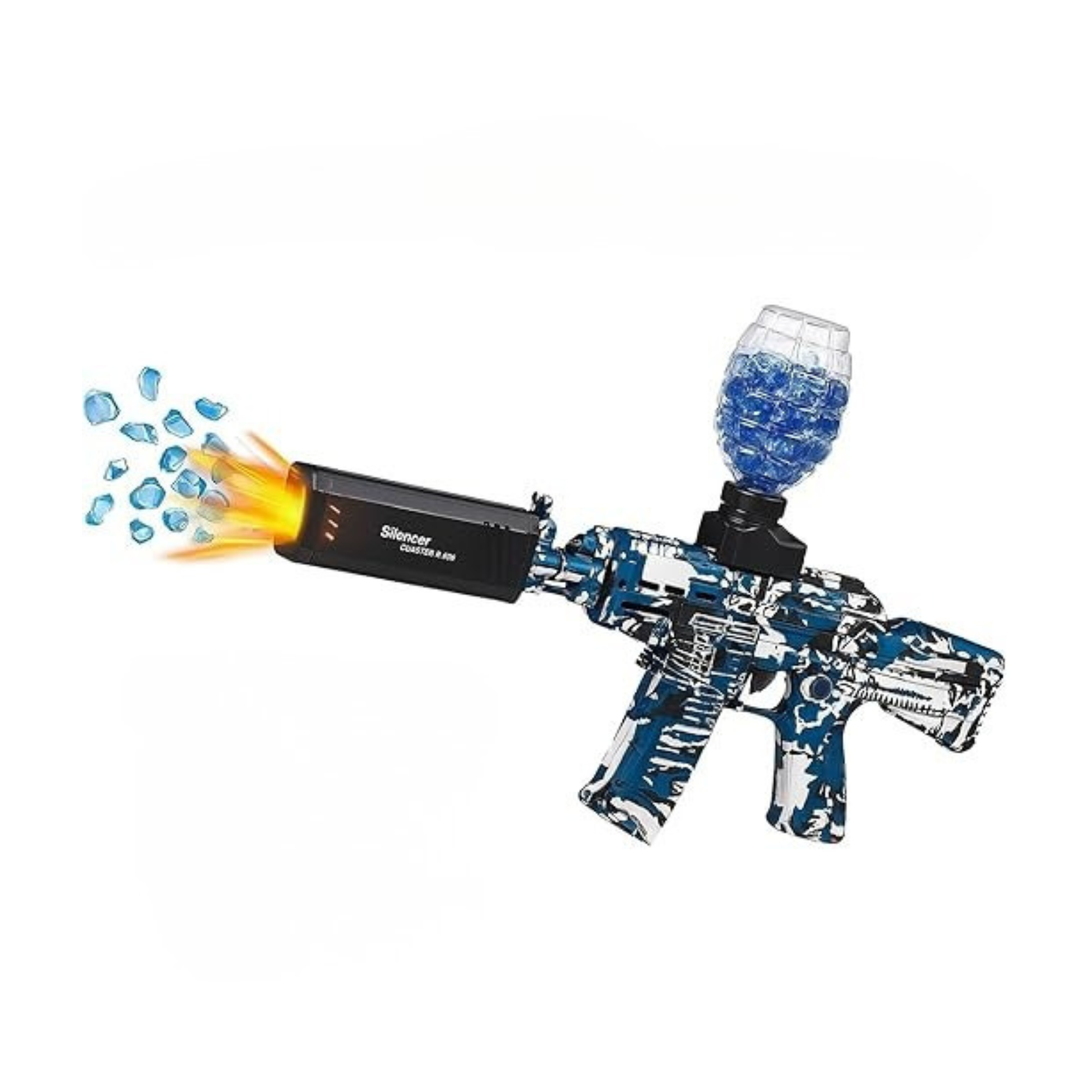 Crazinos Electric Gel Ball Blaster Toy Gun with Smoke and Light Effects | Rechargeable Automatic Water Gel Beads Shooting Toy for Outdoor Play (Kids 5+) | Best for Birthday Gift