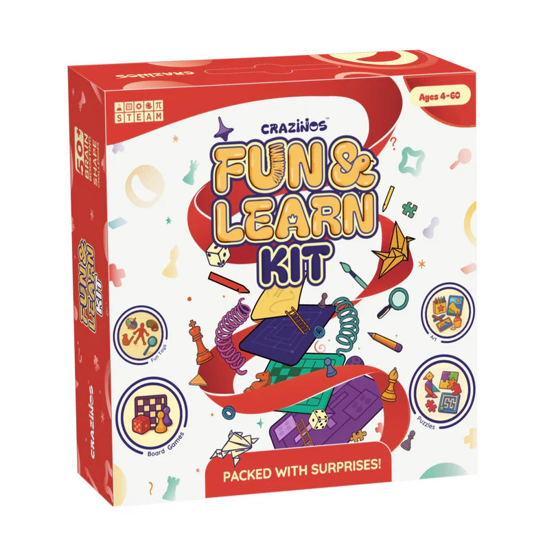 Crazinos 3-in-1 Activity Combo | 100+ Games, Slime & Sand Experiments, Wooden Emoji Puzzle | Fun Learning Toys for Kids 3–16 Years | DIY, Art & STEM Gift Set