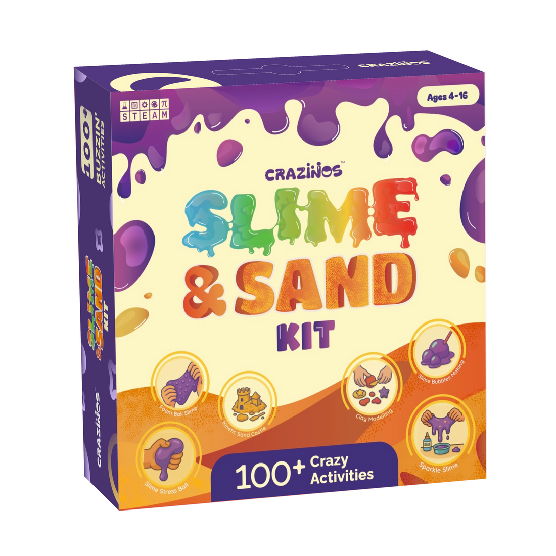 Slime & Sand Kit | For 3–4 Learners | Ages 4 to 16 | 100+ Hands-On Activities