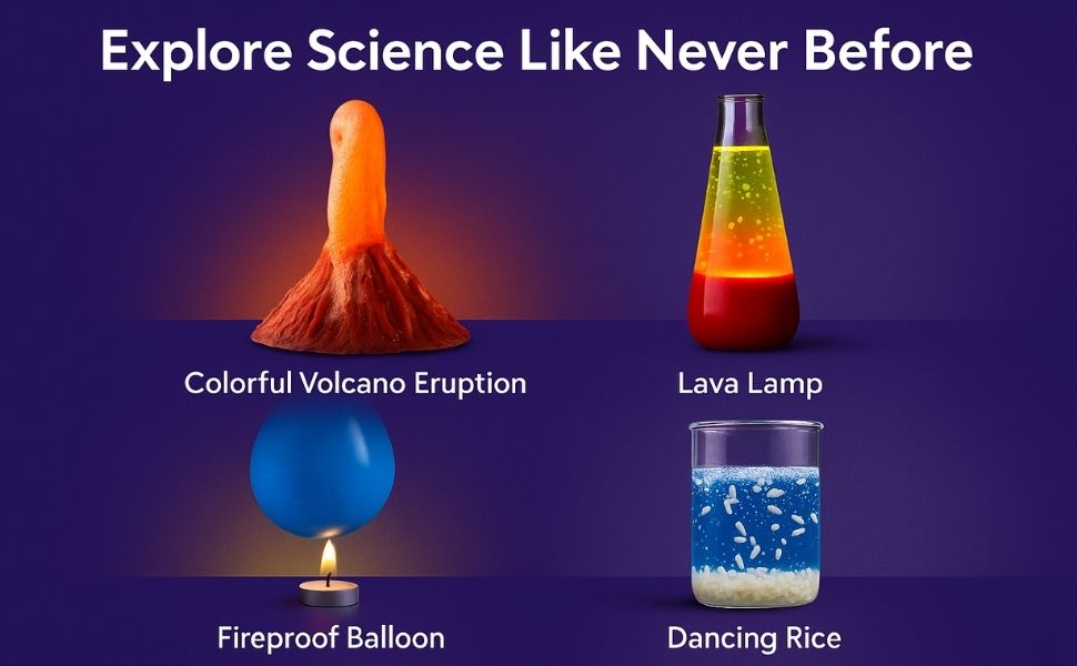 Kaboom Kit for Kids | 125+ Experiments | for Boys and Girls Ages 4–16 | STEM Education Toy for School Projects, Birthday, Return Gifts | from Crazy XYZ