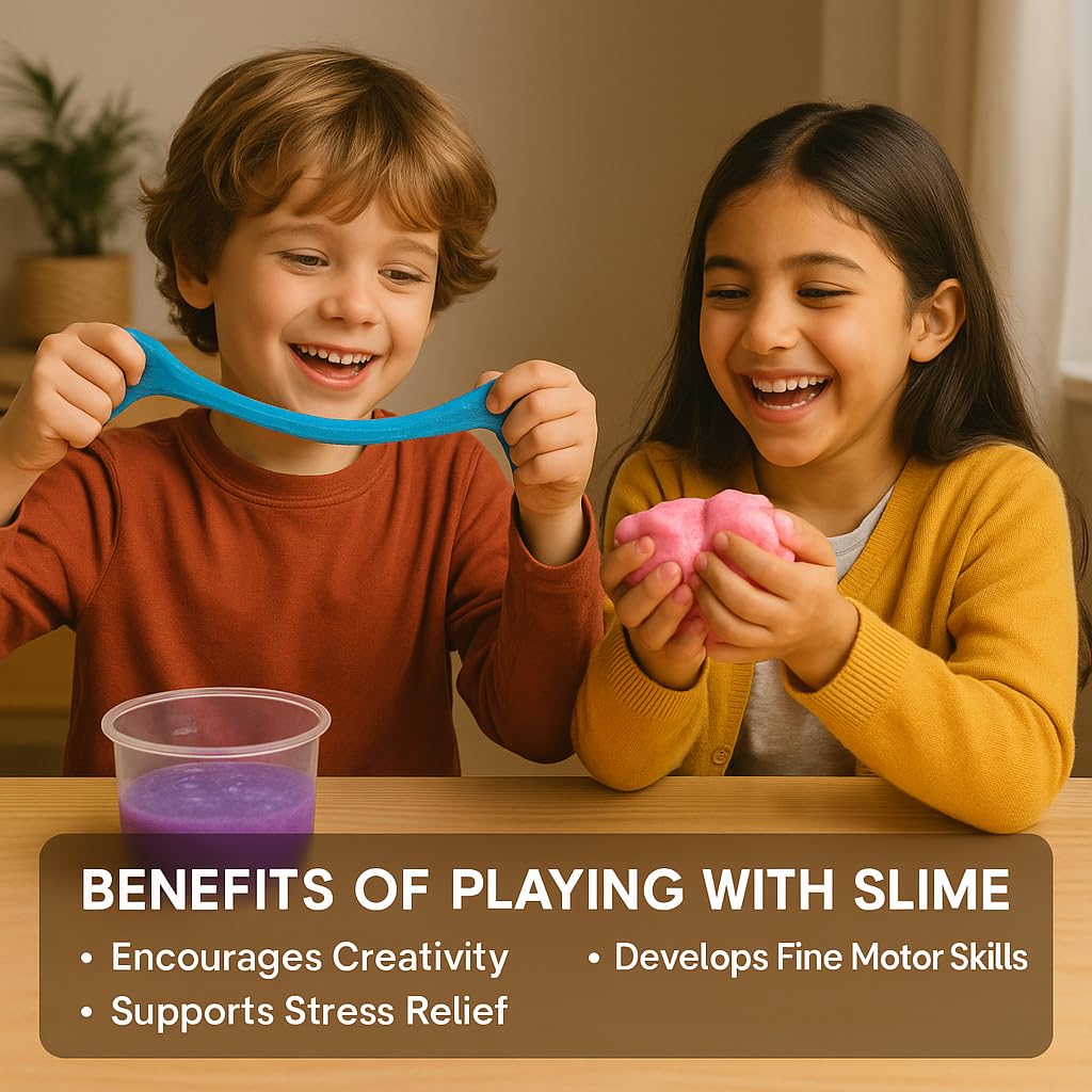 Science of Polymers Slime Making Kit | DIY Slime Kit with Glue, Activator, Colors, Essence, Ready Slime, Tools | STEM Education Toy for School Projects, Learning & Birthday, Return Gifts for Kids Age 4-18