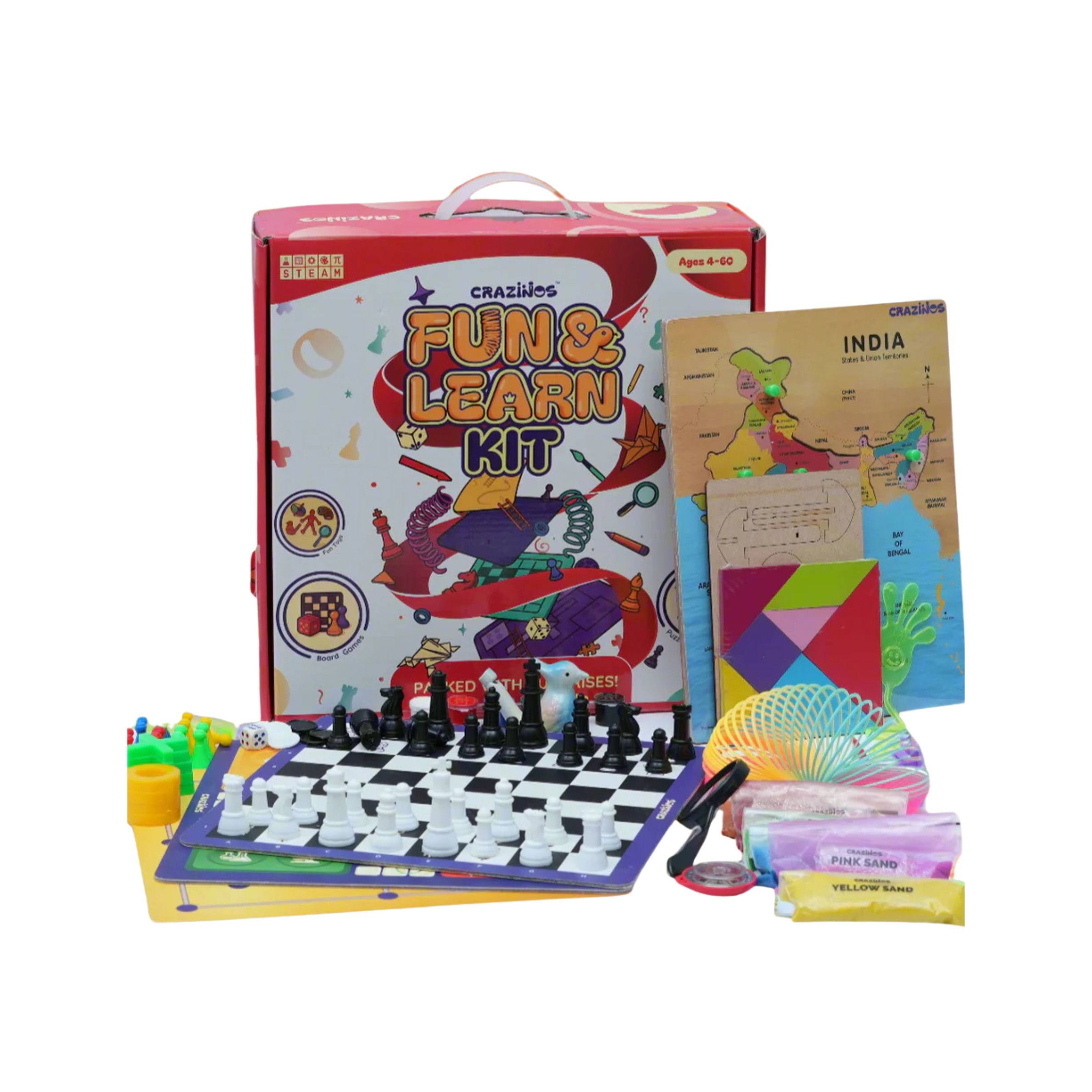 Pack of 3 Kits (Fun, Slime & Kaboom) | 250+ Science Experiments, DIY Games & Hands-On Activities | For Kids & Family Ages 4 to 60 | STEM Learning Toy Gift Set