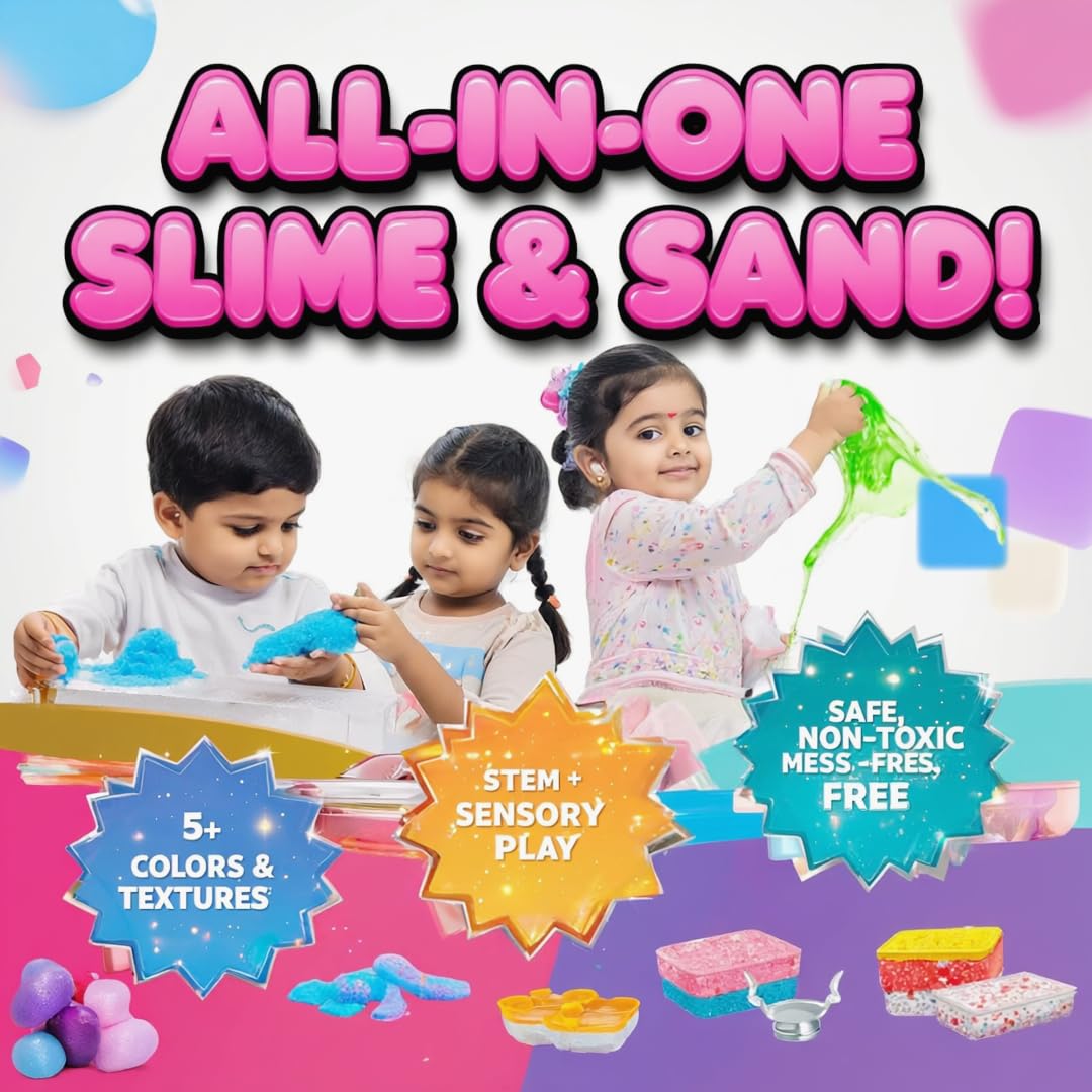 Slime & Sand Kit | For 3–4 Learners | Ages 4 to 16 | 100+ Hands-On Activities