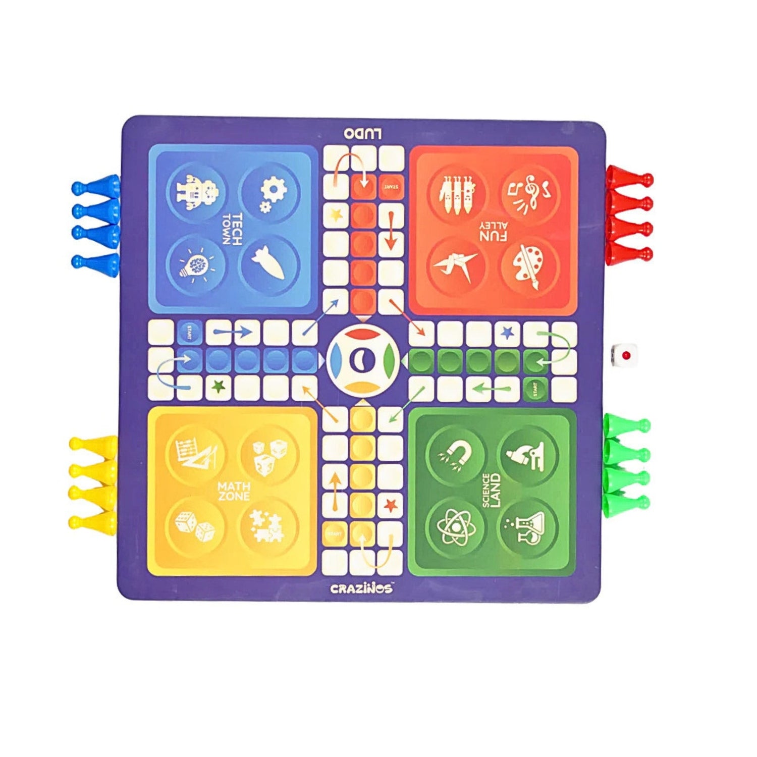 Crazinos 6-in-1 Game Galaxy Pack for Kids – Educational Board Games | Chess, Tic Tac Toe, Train Journey & More | Fun Learning Toy for Boys & Girls (Age 5+)