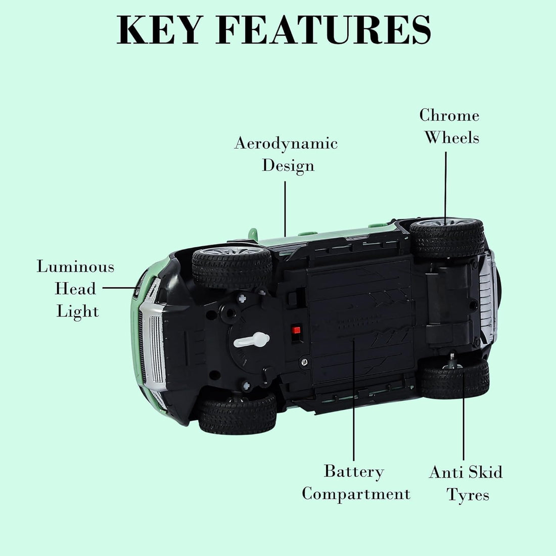 Sport Utility Vehicle Defender RC Car with LED Lights and Real Smoke Effect | 1:16 Scale Off-Road Remote Control Car for Kids  | Best Birthday Gift for Kids.