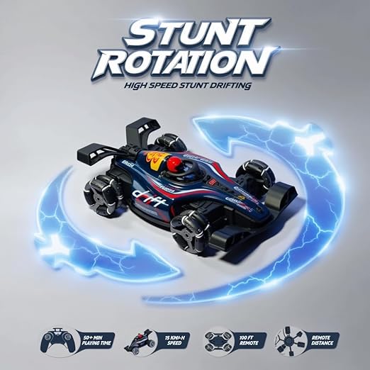 RC 4x4 Rise X One Drift Smoke Car, 2.4Ghz Hand Sensor Gesture Control Sports Racing Car, 360° Rotation with Lights, Music & Spin Stunt Remote Control Cars for 4+ | Best Birthday Gift