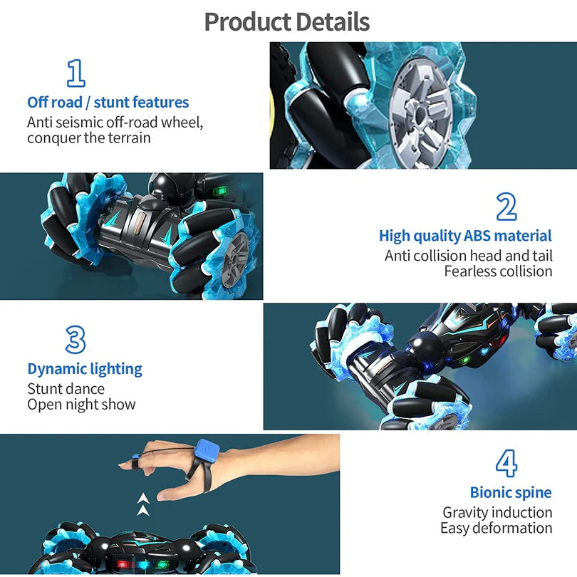 Crazinos RC Gesture Car & Wooden Puzzle Combo | Educational & Action Toys | Perfect Birthday Gift for Kids 4+