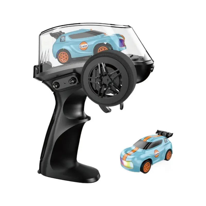 Desktop Remote Control Car | 2.4Ghz, 1:64 Scale | Best for Gift, Rc Cars, Remote Control Car Toy, Rc Drifting Cars, Interchangable Wheel Sleeves, 4 Light & 2 Speed Modes (MINI RC CAR)