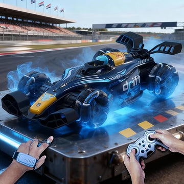 RC 4x4 Rise X One Drift Smoke Car, 2.4Ghz Hand Sensor Gesture Control Sports Racing Car, 360° Rotation with Lights, Music & Spin Stunt Remote Control Cars for 4+ | Best Birthday Gift