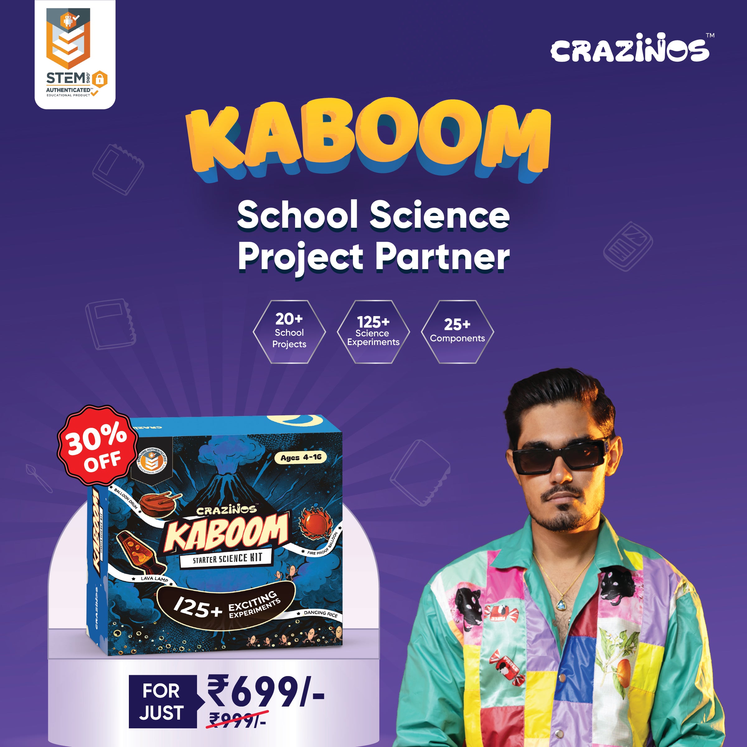 Kaboom Kit for Kids | 125+ Experiments | for Boys and Girls Ages 4