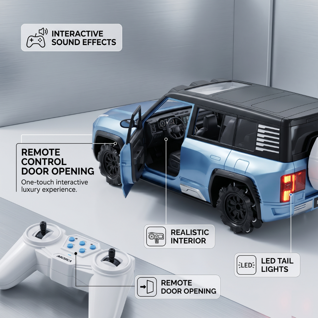 CRAZINOS RC Drift Car | With Auto Park, Lights & Sound Features, Remote Door Opening | Kids RC Car Age 4-16