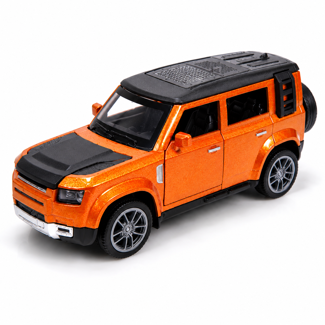 CRAZINOS Pull Back Toy Car with Openable Doors, Lights & Sound | Die-Cast Metal Car for Kids