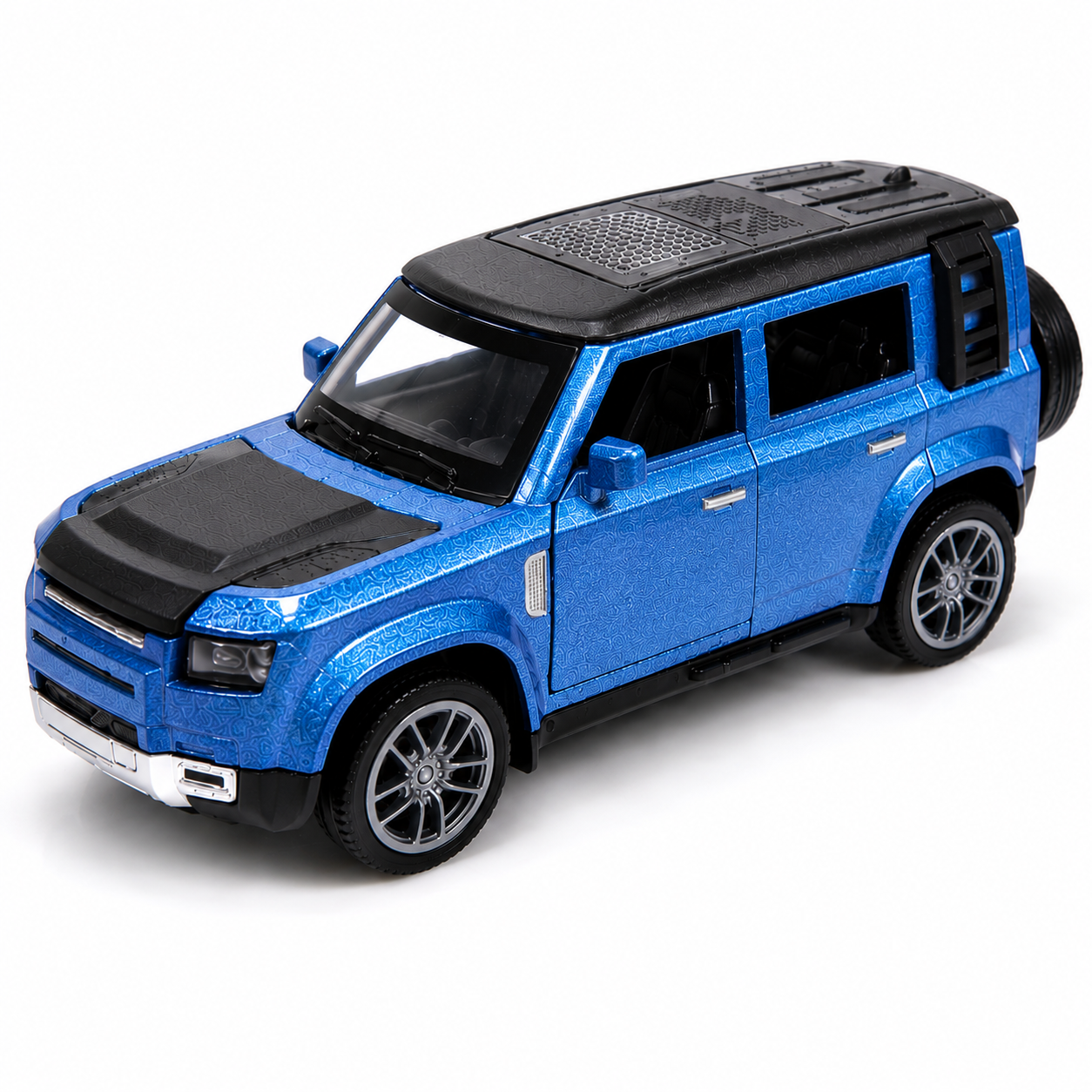 CRAZINOS Pull Back Toy Car with Openable Doors, Lights & Sound | Die-Cast Metal Car for Kids