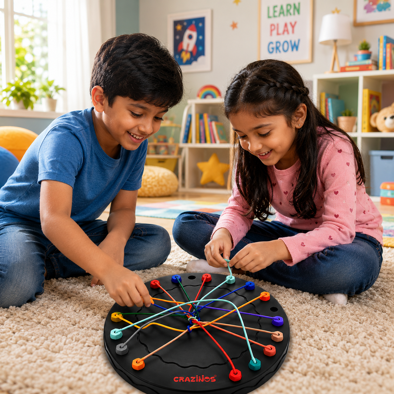 CRAZINOS Rope Logic Puzzle Game for Kids & Adults | Brain Teaser Untangling Challenge | Multi-Level Strategy & Problem Solving Game | Fun Family Board Game for Travel & Indoor Play | Enhances Focus, Motor Skills & Logical Thinking