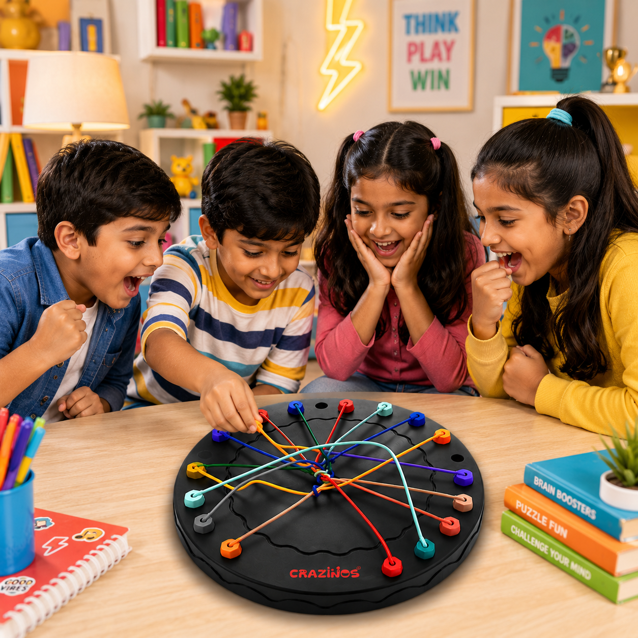 CRAZINOS Rope Logic Puzzle Game for Kids & Adults | Brain Teaser Untangling Challenge | Multi-Level Strategy & Problem Solving Game | Fun Family Board Game for Travel & Indoor Play | Enhances Focus, Motor Skills & Logical Thinking