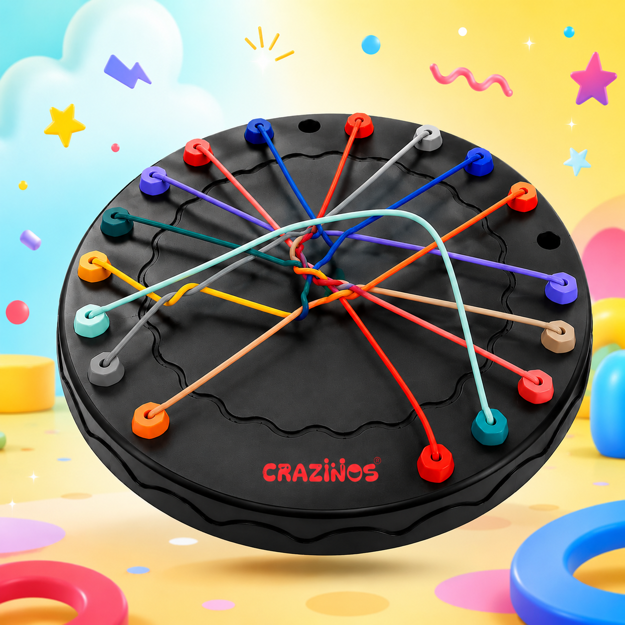 CRAZINOS Rope Logic Puzzle Game for Kids & Adults | Brain Teaser Untangling Challenge | Multi-Level Strategy & Problem Solving Game | Fun Family Board Game for Travel & Indoor Play | Enhances Focus, Motor Skills & Logical Thinking