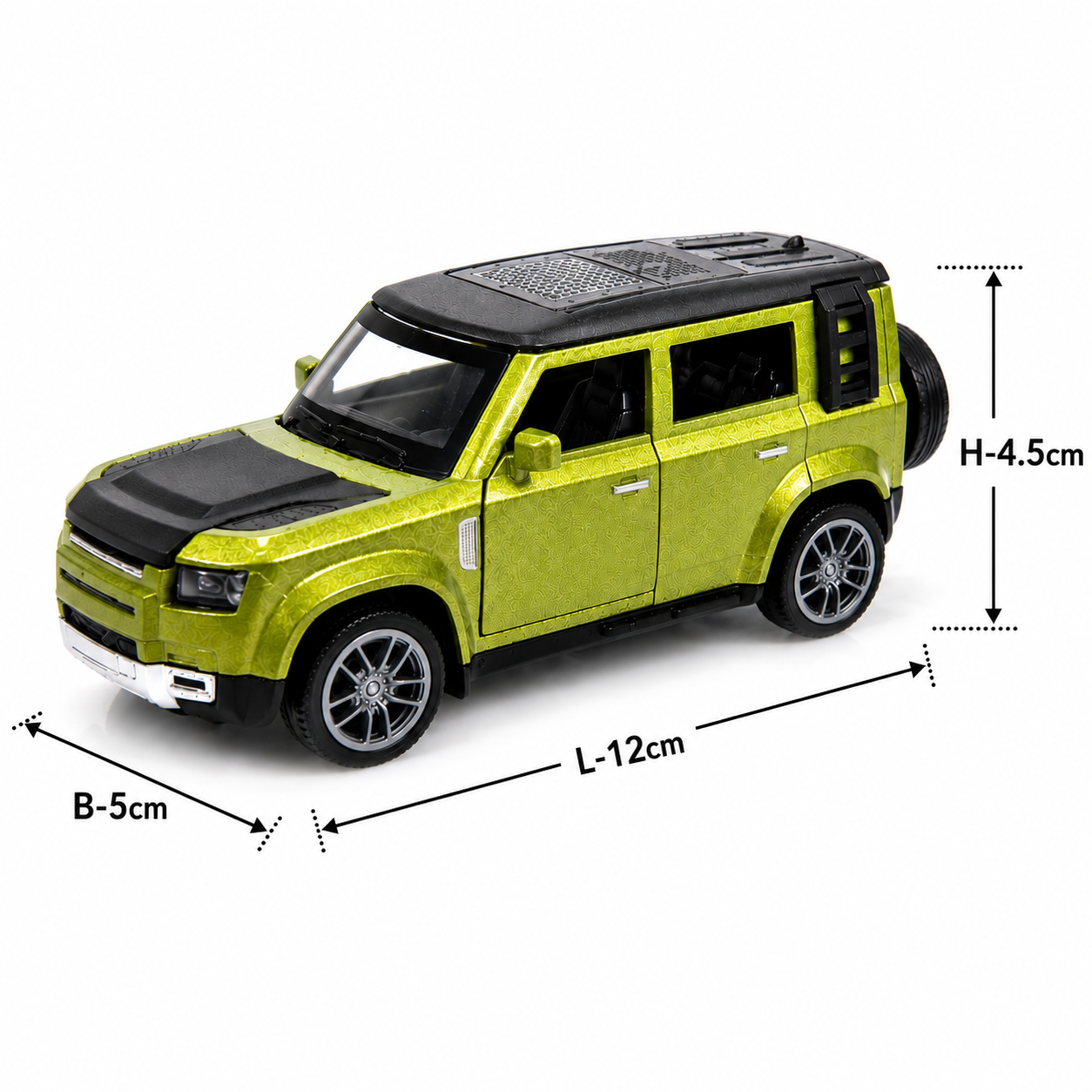 CRAZINOS Pull Back Toy Car with Openable Doors, Lights & Sound | Die-Cast Metal Car for Kids