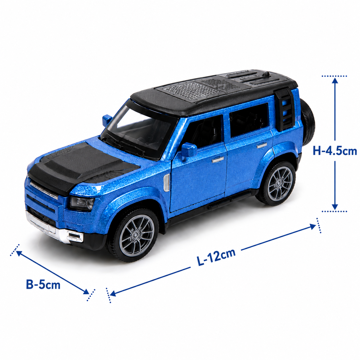CRAZINOS Pull Back Toy Car with Openable Doors, Lights & Sound | Die-Cast Metal Car for Kids