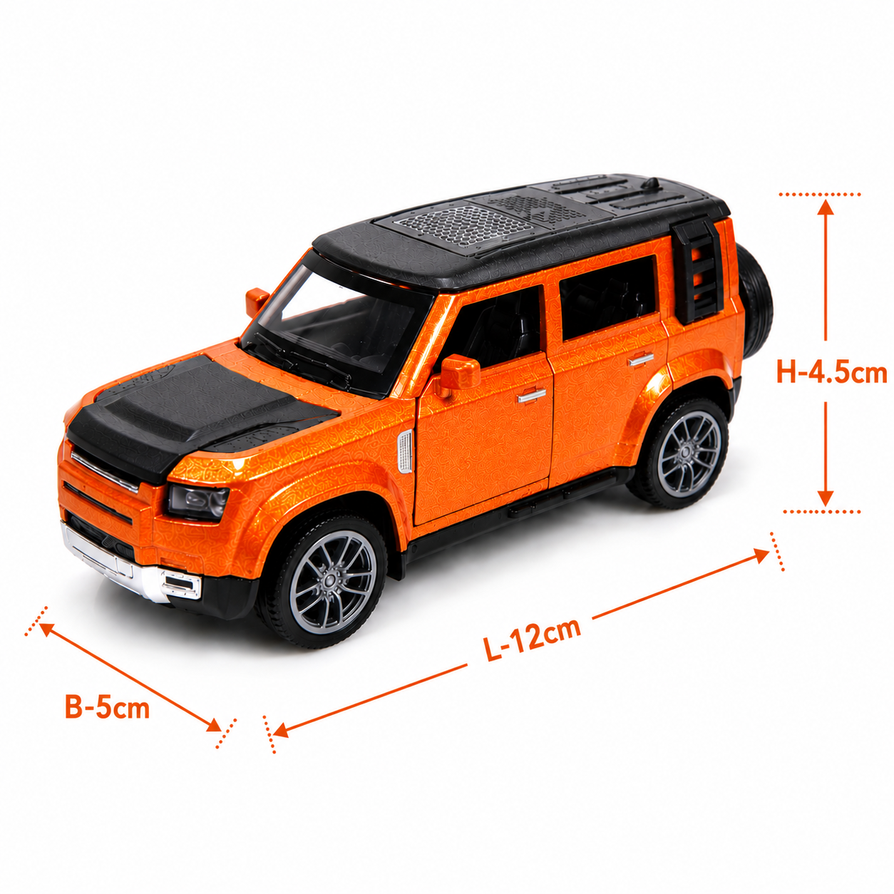 CRAZINOS Pull Back Toy Car with Openable Doors, Lights & Sound | Die-Cast Metal Car for Kids