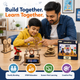 CRAZINOS 5-in-1 DIY STEM  Kit for Kids | Electric Fan, Gear Transmission, Hand Generator & Carousel Models | Educational Science Project Kit | Ages 8+