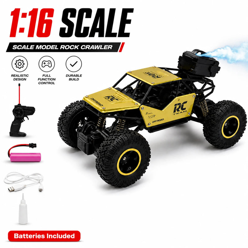 Crazinos Rock Explorer GOLDEN - RC Monster Truck with Smoke Effect (1:16, 4WD)