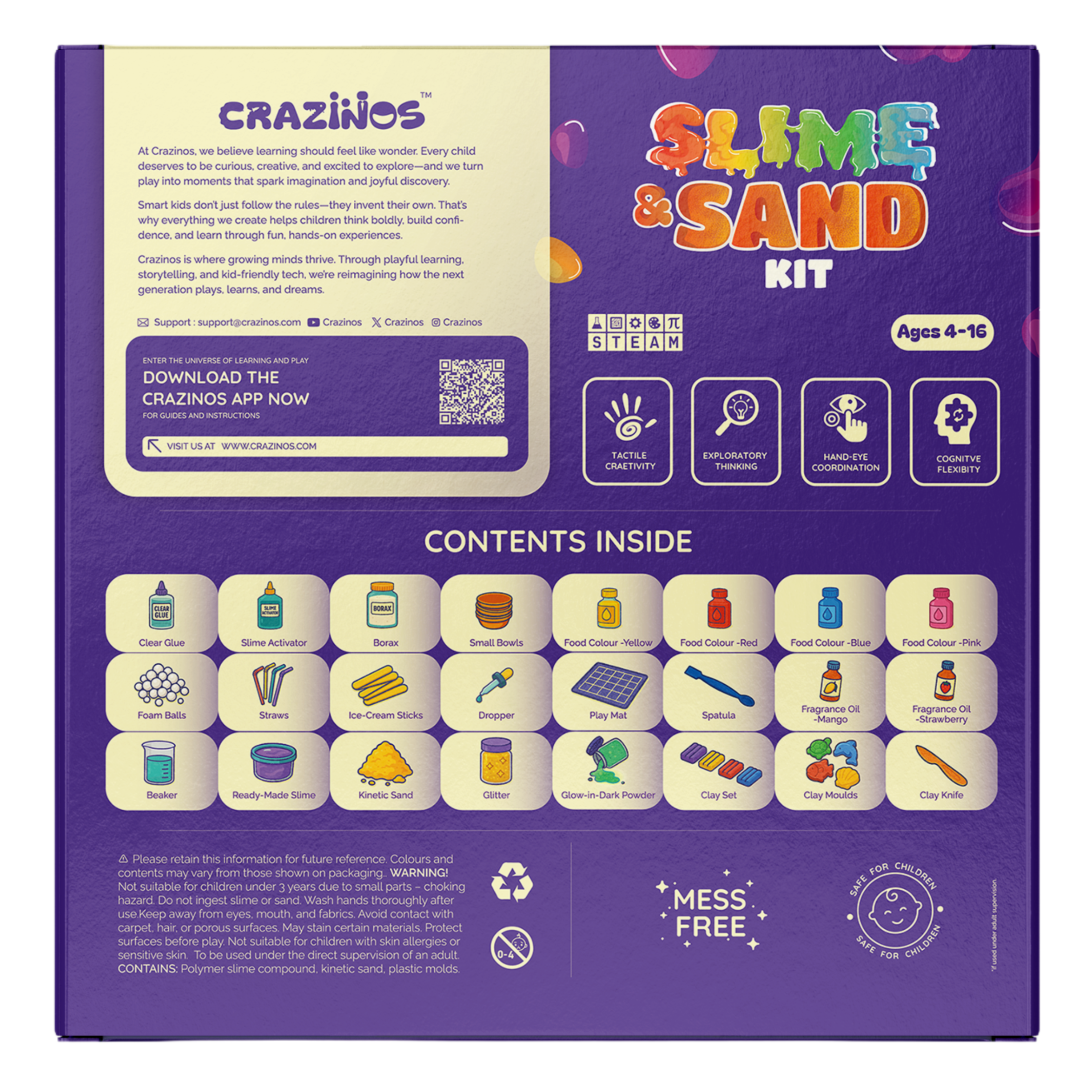 Slime & Sand Kit | For 3–4 Learners | Ages 4 to 16 | 100+ Hands-On Activities