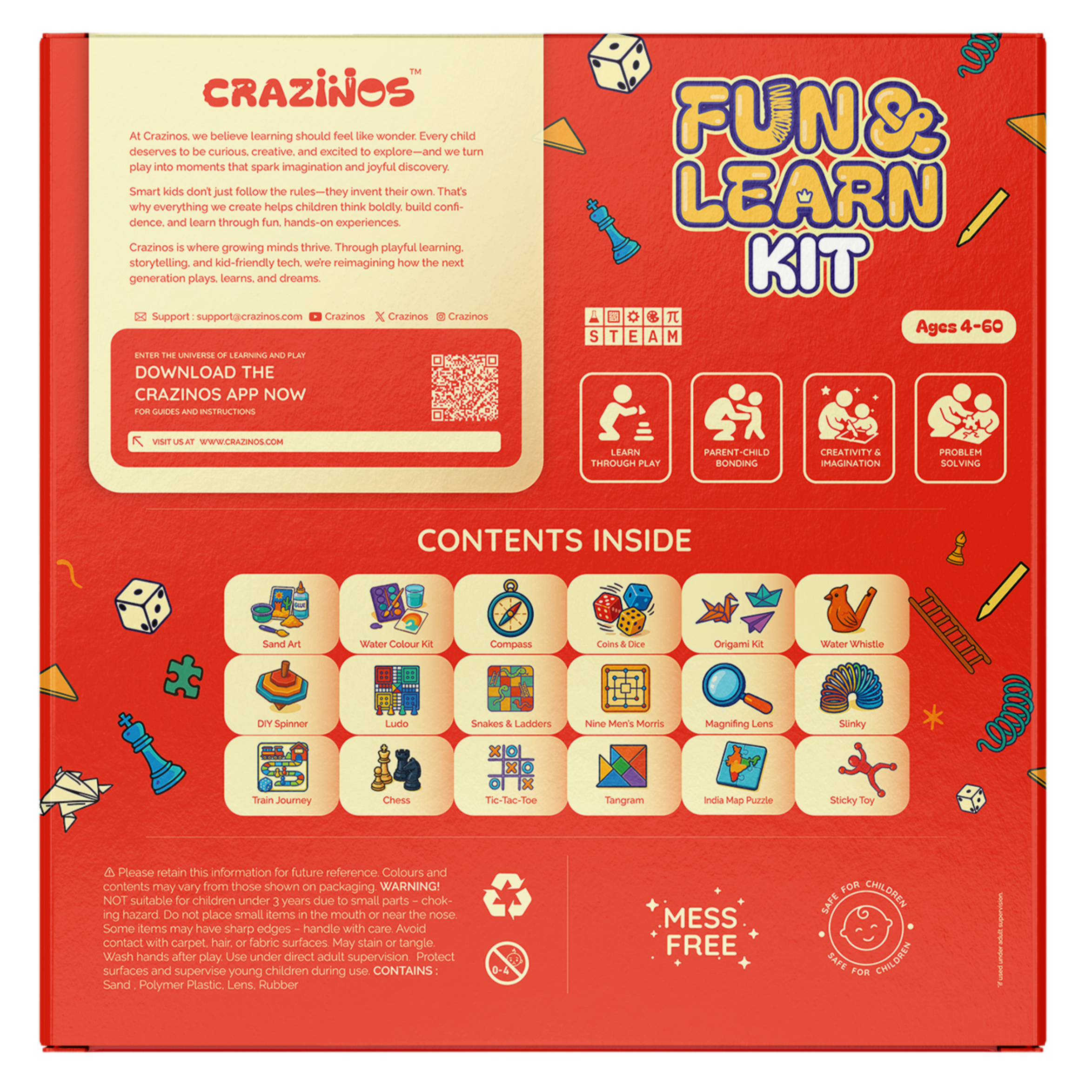 100 in 1 Fun & Learn Activity Kits | Board Games, DIYs, Art & many more | Perfect Gift for Girls & Boys of 4+