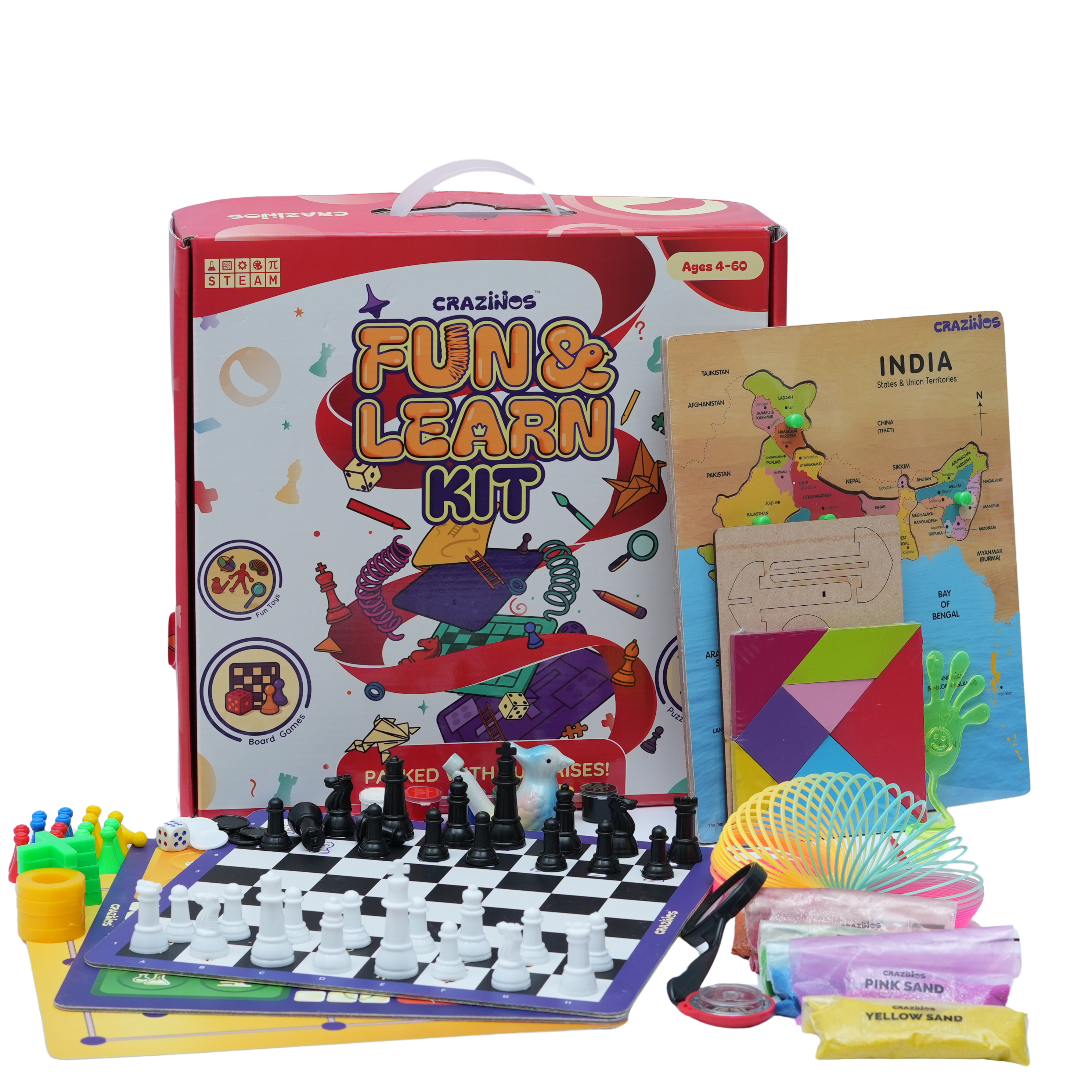2 Kits | Fun & Learn Kit + Mega Science Kit Combo | For 8-10 Learners| Ages 4 to 60