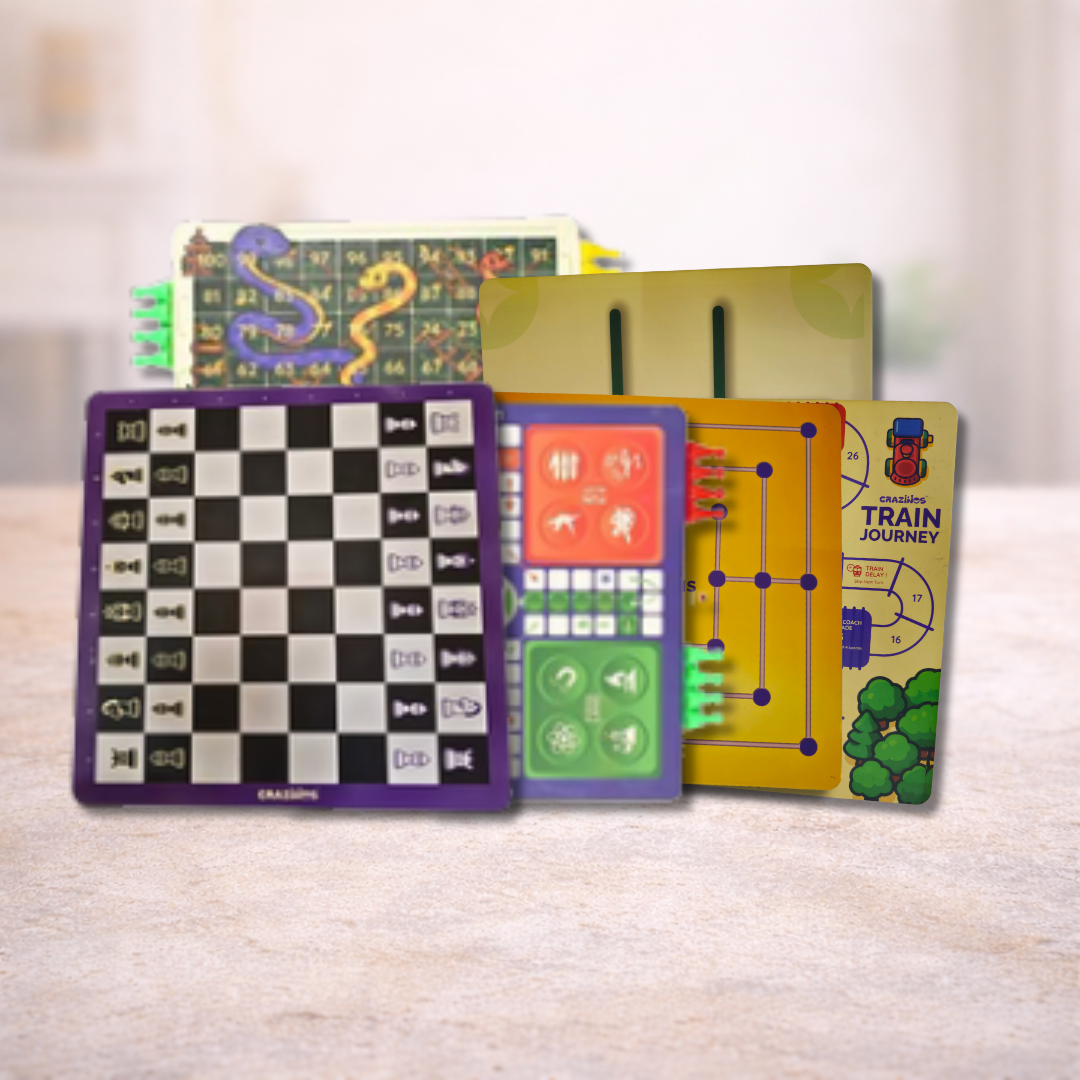 Crazinos 2-in-1 Educational Combo for Kids | 1KG Kinetic Sand + 6-in-1 Board Games | Age 3+