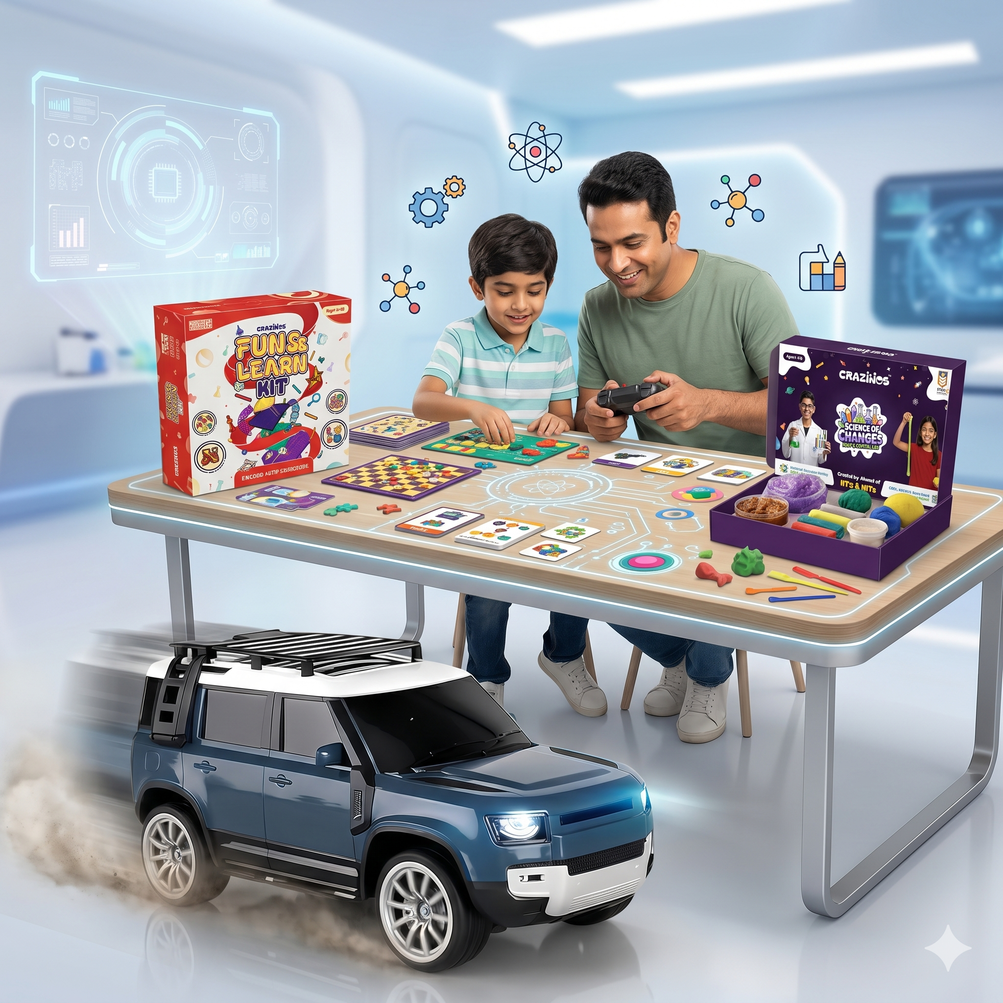 CRAZINOS Fun & Learn Games Kit, Soap & Crystal Making STEM Kit