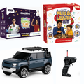 CRAZINOS Fun & Learn Games Kit, DIY Slime Kit & Defender RC Car Combo for Kids | 100+ Educational Activities, Scented Slime Sensory Play Set & Rechargeable Remote Control SUV Toy | Learning & Racing Toy Set for Boys & Girls Age 3-10 Years
