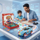 CRAZINOS Fun & Learn Games Kit & Mini RC Drift Car Combo for Kids | 100+ Educational Activities, 6-in-1 Board Games & 1:64 Scale Remote Control Racing Car with LED Lights | STEM Learning & Racing Toy Set for Boys & Girls