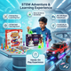 CRAZINOS Ultimate STEM Fun Combo for Kids | 100 in 1 Games & Learning Kit with G-Class RC SUV Car and Glow in Dark Science Kit | Rechargeable RC Car, 20+ DIY STEM Activities & Birthday Gift Set for Boys & Girls Ages 4–18 Years
