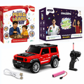 CRAZINOS 100 in 1 Fun & Learn Games Kit Combo with G-Class RC SUV Car & Slime Clay Sensory Play Set for Kids | STEM Board Games, Rechargeable RC Car with LED Smoke Effect & Creative Learning Toy | Birthday Gift for Boys & Girls Age 3–12 Years