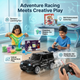 CRAZINOS 3-in-1 Fun & Learning Toy Combo for Kids | 100 in 1 Activity Kit, Rechargeable G-Class RC Car with LED Smoke Effect & Scented DIY Slime Kit