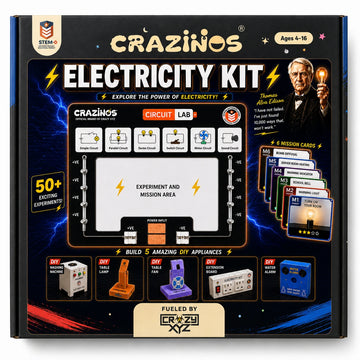 CRAZINOS STEM Electricity Kit – 50+ Circuit Experiments for Kids
