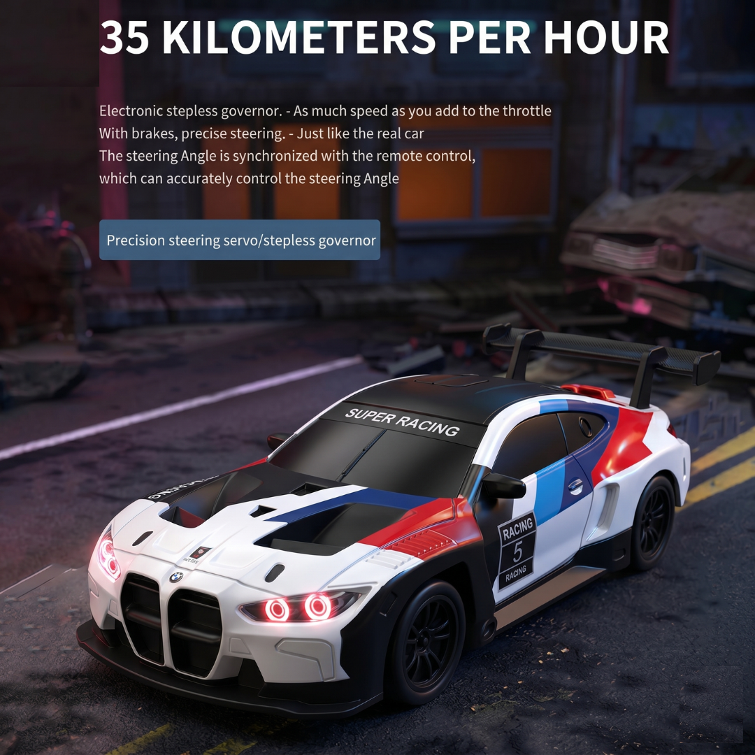 CRAZINOS RC Drift Car | 4WD High Speed Car with Lights & Proportional Control | Ready to Run Age 4+