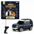 CRAZINOS Mega Science Kit & RC Defender Car Combo for Kids | 200+ STEM Science Experiments Kit with RC SUV Car, LED Lights, Smoke Effect & Extra Battery | Educational Toy Set for Boys & Girls Age 4-16 Years