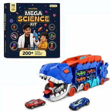 CRAZINOS Mega Science Kit & Dinosaur Transport Truck Combo for