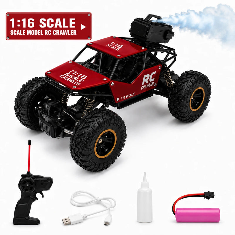 Crazinos Rock Explorer RED - RC Monster Truck with Smoke Effect (1:16, 4WD)